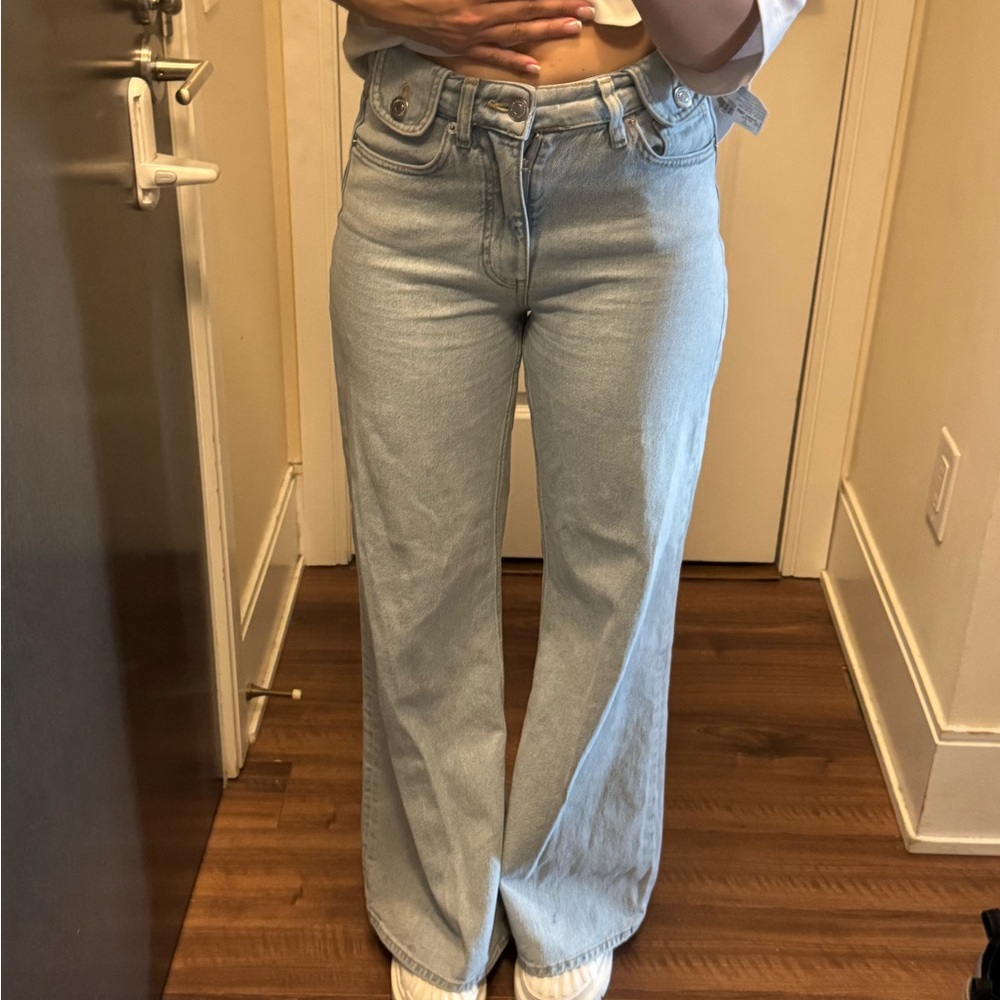 Maje Light Blue Wide Leg Jeans
